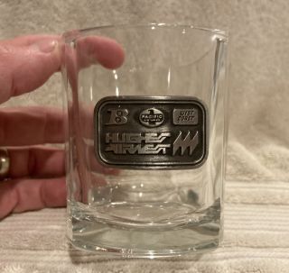 Hughes Airwest Glass.  West Coast.  Pacific.  Pewter Label.  Rare