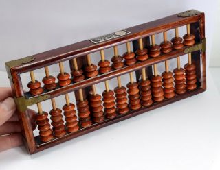 Vintage Wooden Lotus Flower Brand Chinese Abacus - 91 Beads.  Collectable 2