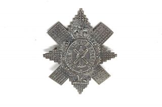 A Rare Large Antique Victorian Queen Victoria Black Watch Military Cap Badge