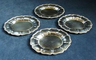 Set Of 4 Georgian Styled Silver Plate & Gilt Sauce Dishes C1850