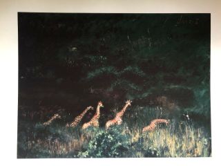 GIRAFFES BROWSING KENYA BY ROLF HARRIS - RARE HAND SIGNED LIMITED EDITION PRINT 3