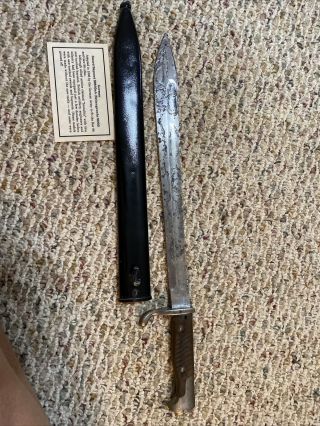 Rare German Ww1 Butcher Sawback Bayonet With Scabbard Durkopp Werke A6