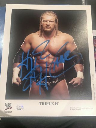 Triple H The Game Wwe Wwf Signed Autographed 8x10 Photo Jsa Rare Dx