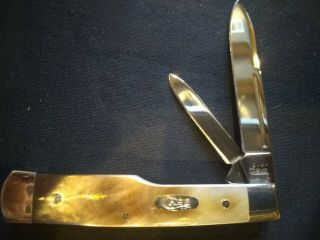 Case Xx Rare 8215 Ss Black Mother Of Pearl Small Gunstock Knife 2001