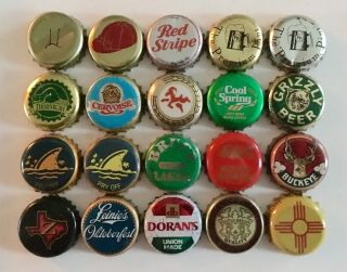 20 Diff Older Micro Brewery Beer Bottle Caps Micro Beer Crowns Some Rare