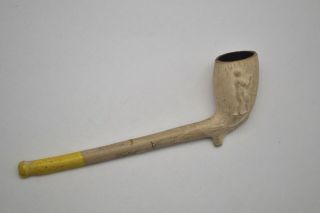 An Interesting Antique Victorian 1887 Clay Pipe With Boxing Design 190