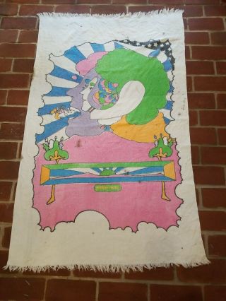 Awesome Rare Vintage Mid Century Retro 60s 70s Peter Max Heads Beach Towel