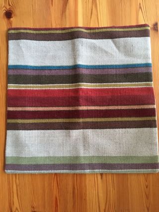 Rare Pottery Barn Striped Kilim Wool Pillow Cover Nwot.  24” X 24 ".