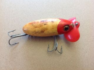 Vtg Fred Arbogast Jitterbug Wooden Fishing Lure With Pre War Plastic Lip