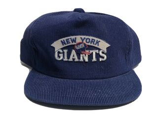Vintage York Giants Corduroy Blue Snapback Hat Cap