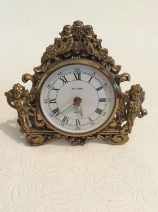 Vintage Globe Alarm Clock With Cherubs Made In Germany
