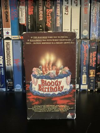 Bloody Birthday Vhs - 1986 Prism Entertainment - Oop Rare Horror Slasher
