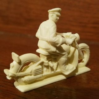 Rare,  Vintage,  Toy Plastic Policeman On Motorcycle Figure.  Near