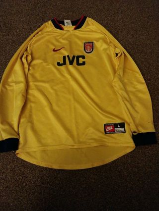 Arsenal 1997 - 1998 Nike Goalkeeper Football Shirt Rare Long Sleeve Boys Large