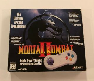 MORTAL KOMBAT II Big Box PC Game w/ Gravis Gamepad (1996) ; EXTREMELY RARE 2