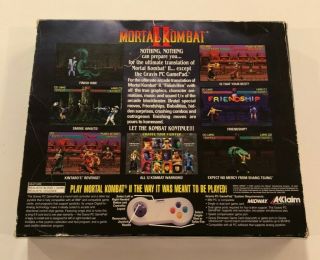 MORTAL KOMBAT II Big Box PC Game w/ Gravis Gamepad (1996) ; EXTREMELY RARE 3