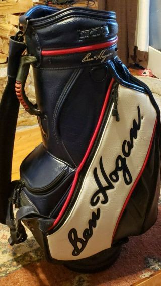 Ben Hogan Staff Tour Golf Bag Red/white/blue,  Rare Leather 6 Slots
