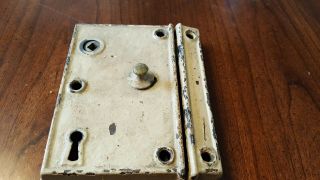 Old Vintage Antique Large Mortice Door Lock 6” X 4”