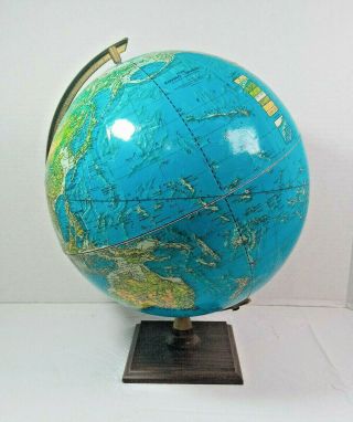 Vintage Cram Enviro - Sphere 12 " World Globe With Wooden Stand (made In Usa)