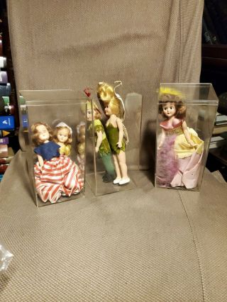5 Vintage Hard Plastic Dolls Including Peter Pan And Tinker Bell Tlc