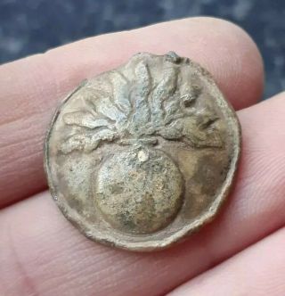 Rare Grenadier Guards Pewter / Tin Button Napoleonic Wars 1812 Detecting Find