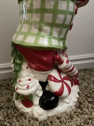 RARE & HUGE Vintage Christmas Cookie Jar Santa Claus Cooking / Baking 18” Tall 2