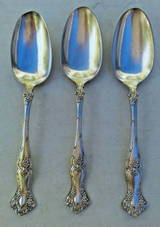Set Of 3 1847 Rogers Bros A1 " Vintage " Silverplate 8 1/4 " Serving Spoons No Mono