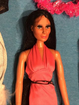 Vintage Mego Cher Doll Pink Dress Plus Extra Clothes And Accessories Bundle 2