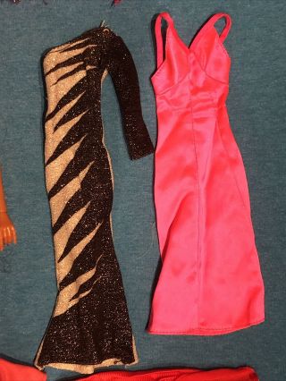 Vintage Mego Cher Doll Pink Dress Plus Extra Clothes And Accessories Bundle 3