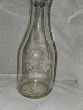 JOHNSTONS DAIRY quart antique milk bottle DAIRY BAD AXE,  MICH 2