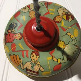 Rare Antique Bryan Ohio Art Co Spinning Tin Toy Top Made In Usa 1950s