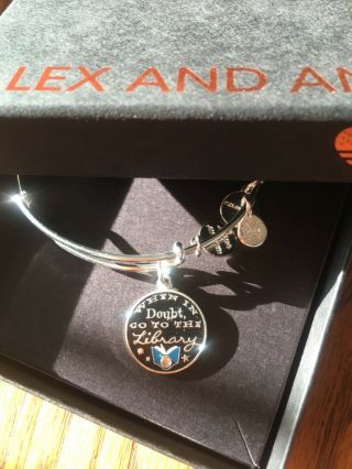 Ultra Rare Alex And Ani Harry Potter When In Doubt Go To The Library Bracelet