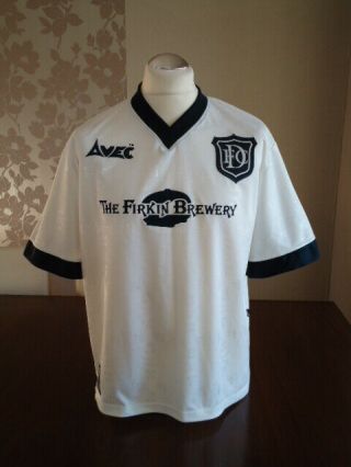 Dundee Avec 1996 White Away Shirt Medium Adults Near Rare Vintage