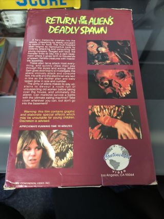 Return of the Alien ' s Deadly Spawn 1985 RARE Continental Video Big Box VHS 2