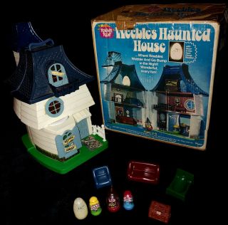 Rare 1976 Vintage Weebles Haunted House Complete W/box Witch Ghost Halloween Euc