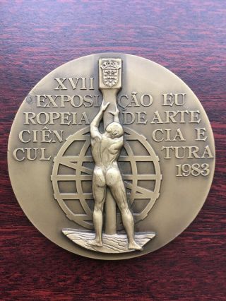 antique and rare bronze medal Made by Vasco Berardo 1983 3
