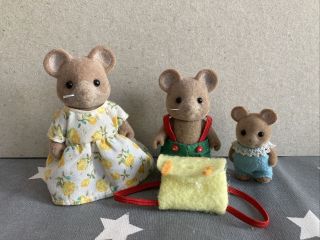 Sylvanian Families Rare Retired Vintage Norwood Mice Family Brie Endeavour Baby