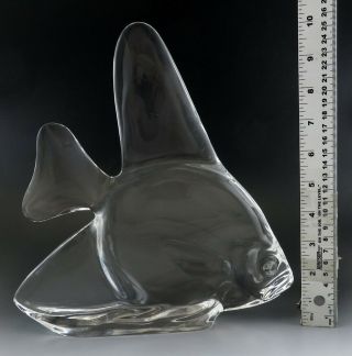 Rare Large Steuben Crystal Glass Angel Fish Sculpture Figurine 10 5/8 