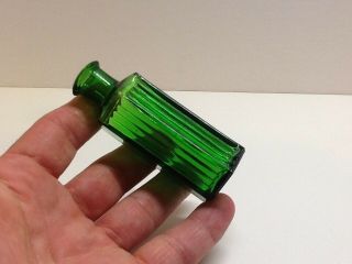 Antique 1 Oz.  Emerald Green Ridge Poison Bottle.