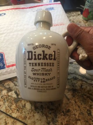 Vintage 1988 George Dickel Tennessee Sour Mash Whiskey Old No.  12 White Jug