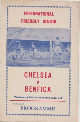 Rare Pirate Football Programme Chelsea V Benfica 1964