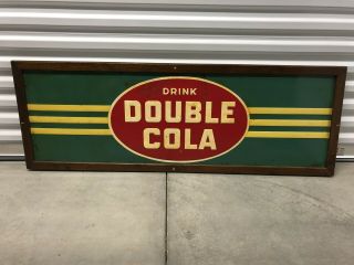 Rare Vintage Soda Sign Drink Double Cola Tin Sign Man Cave