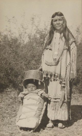 RARE Antique 1920s Gracie Taylor Native American San Carlos Apache Photograph 3