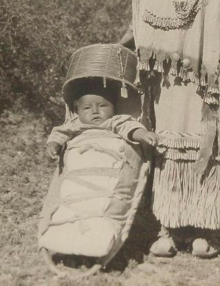 RARE Antique 1920s Gracie Taylor Native American San Carlos Apache Photograph 5