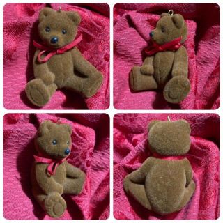 Vintage Mini Brown Teddy Bear Christmas Ornament