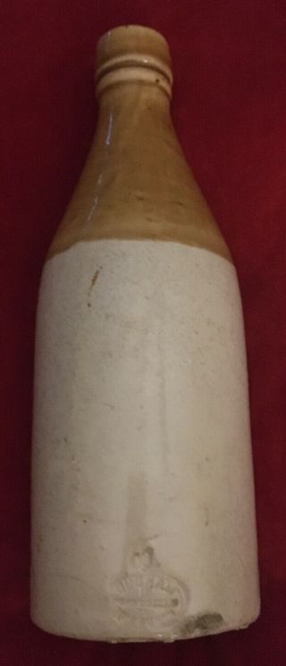 Antique 1800 ' s Stoneware 2 Toned Portobello Edinburgh Ginger Beer Bottle 2
