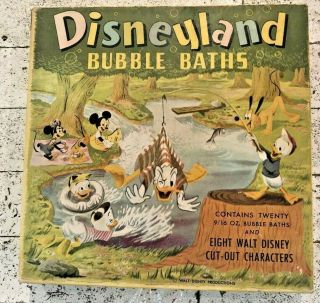 Rare Vintage 1950s / 1955 Disneyland Bubble Baths And Flyer - Walt Disney Prod.