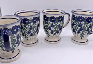 4 X Ceramika Artstyczna Handmade Poland Unikat Rare Cup & Mugs Bolescwiec J58
