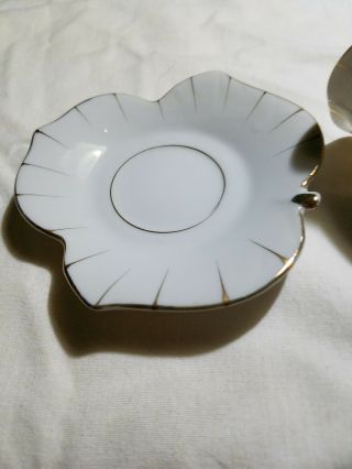 Vintage Royal Sealy Of Japan white and Gold China Coffee/Tea Cup and Saucer.  mini 2