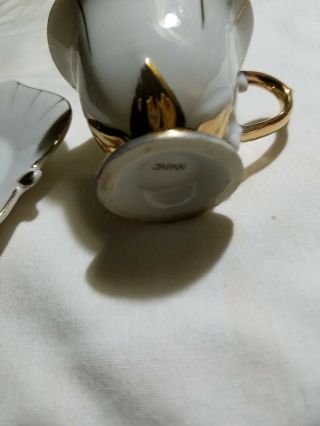 Vintage Royal Sealy Of Japan white and Gold China Coffee/Tea Cup and Saucer.  mini 3